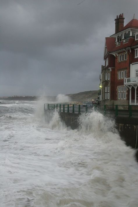 Squally Seas | High seas at Sandsend near Whitby, North York… | Mark Mullen | Flickr Nature, Nautical Aesthetic, Lighthouse Keeper, Waves Crashing, Seaside Cottage, Stormy Sea, W Hotel, Seaside Towns, North Sea