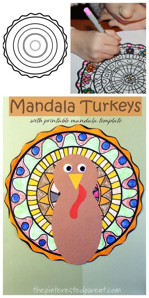 Mandala Turkey Craft with Printable Template – The Pinterested Parent Turkey Art Lessons Elementary, Thanksgiving Crafts For Older Elementary, Turkey Art Projects For Kids Elementary, Grade 3 Thanksgiving Art, Thanksgiving Craft School Age, Thanksgiving Craft Older Kids, Thanksgiving Crafts For 6th Grade, Thanksgiving Oil Pastel Art For Kids, Placemat Crafts For Kids