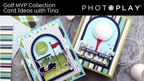 Cricut Birthday Cards, Golf Birthday Cards, Two Birthday, Golf Cards, Happy Birthday Design, Golf Birthday, Birthday Stamps, Masculine Birthday Cards, Birthday Cards For Men