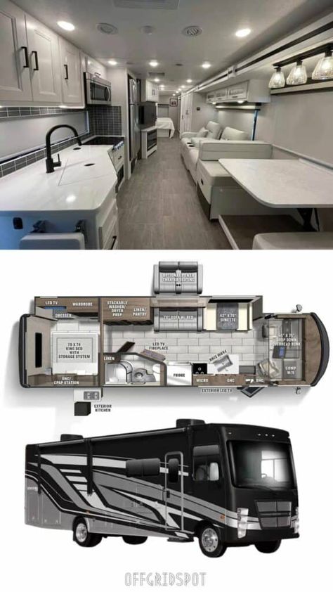 8 Best RV Campers with Outdoor Kitchens Small Rv Campers, Small Camper Interior, A Frame Camper, Luxury Rv Living, Rv Motorhomes, Luxury Motorhomes, Class A Rv, Small Rv, Kombi Home