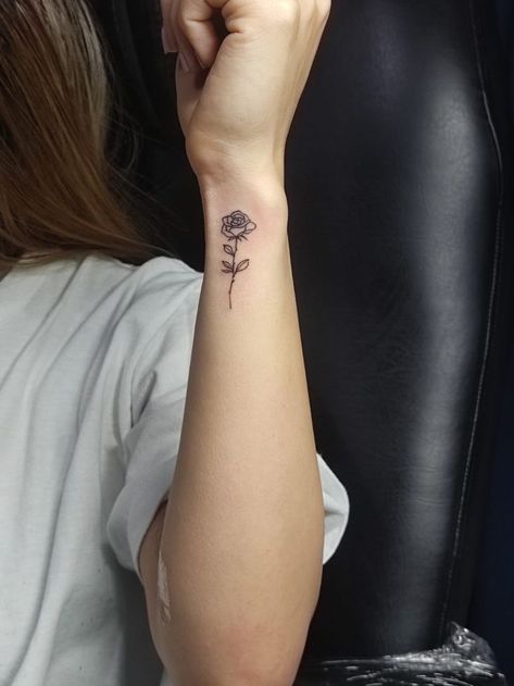 Rose On Wrist Tattoo, Besties Ideas, Tattoo On Wrist, Rose Tattoo Forearm, Simple Arm Tattoos, Rose Hand Tattoo, Small Girly Tattoos, Rose Tattoos For Women, 2024 Board