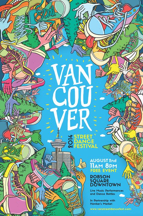 Vancouver Street Dance Festival on Behance Festival Schedule, Art Festival Poster, Dance Culture, Formal Ideas, Dance Workshop, Event Posters, Day Festival, Dance Festival, Club Poster