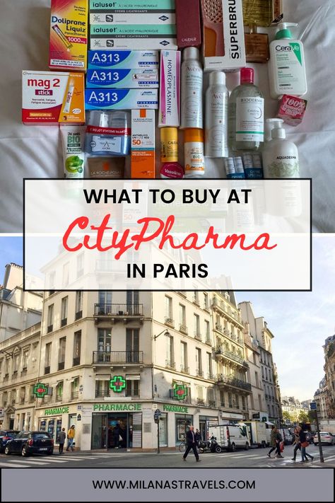 Heading to Paris and wondering what to buy at Citypharma? Citypharma is famous for their cheap skincare and cosmetic products. Read our post to find out what the best things to buy at Citypharma are. #paris #paristrip City Pharma Paris, Things To Buy In France, Things To Buy In Paris, Citypharma Paris, Baby On Airplane, What To Buy In Paris, France Souvenirs, Cheap Skincare, Birthday In Paris