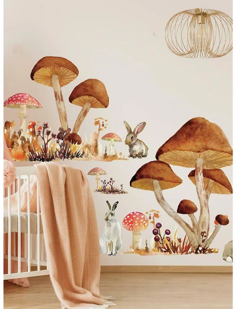 Cottagecore Nursery, Peel And Stick Wall Decals, Fairy Bedroom, Fairy Nursery, Nursery Room Inspiration, Mushroom Decor, Nursery Baby Room, Wall Stickers Kids, Nursery Room Decor