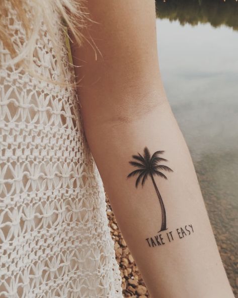 91 Beautiful Palm Tree Tattoo Designs For Tree Lovers Geometric Tattoo Tree, Mens Arrow Tattoo, Palm Tattoo, Small Forearm Tattoos, Geometric Tattoo Arm, Deer Tattoo, Tree Tattoo Designs, Palm Tree Tattoo, Full Sleeve Tattoos