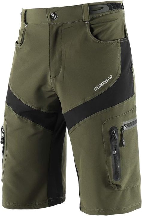 Bergrisar 1806BG Men's Cycling Shorts, MTB Mountain Bike Shorts with Zip Pockets, green, l : Amazon.de: Fashion Mtb Shorts, Female Cyclist, Best Mountain Bikes, Padded Shorts, Mtb Bike Mountain, Bicycle Shorts, Baggy Shorts, Mens Cycling, Outdoor Cycling