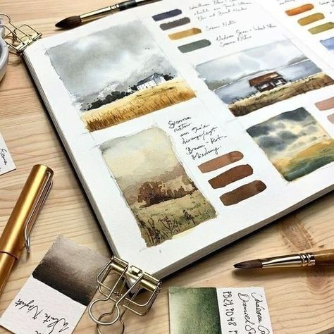 Gauche Sketchbook, Watercolor Illustration Ideas, Jowishka Art, Jowita Marczuk, Kunstjournal Inspiration, Travel Watercolor, Sketchbook Watercolor, Watercolor Aesthetic, Watercolor Nature