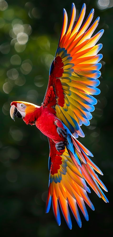 colorful flying parrot Macaw Parrot Wallpaper, Parrot Wings Reference, Colourful Birds Photography, Tropical Birds Flying, Drawing Reference Photos Nature, Pretty Bird Pictures, Colorful Animals Photography, Parrot Reference, Reference Photos Nature