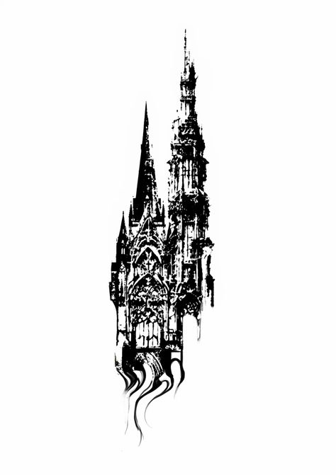 #tattoo #gothic #castle #aesthetic #darkaesthetics #dark #art #tattoosforwomen Blackwork Castle Tattoo, Abandoned House Tattoo, Castle Outline Tattoo, Draculas Castle Tattoo, Gothic Architecture Drawing Easy, Dark Castle Tattoo, Gothic Tattoo Stencils, Gothic Tattoo Flash, Gothic Church Tattoo