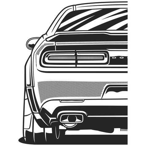 Dodge Sketch, Dodge Challenger Tattoo, Dodge Drawing, Dodge Art, Dodge Srt Demon, Oleg Markaryan, Truck Drawings, Car References, Srt Demon