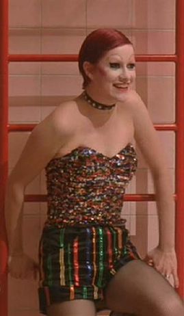 "Little" Nell Campbell Horror Laboratory, Laboratory Outfit, Frank N Furter Costume, Columbia Rocky Horror, Rocky Horror Picture Show Costume, Rocky Horror Costumes, Rocky Horror Show, Burlesque Costumes, The Rocky Horror Picture Show