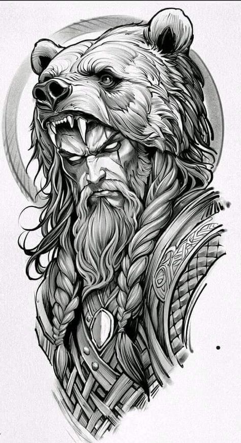 Viking Warrior Tattoos, Viking Tattoo Sleeve, Tattoo Placements, Bear Tattoos, Men Tattoos, Forearm Sleeve Tattoos, Warrior Tattoos, Norse Tattoo, Nordic Tattoo