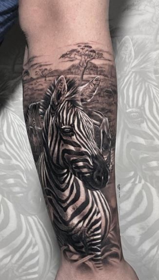 Tattoo Ideas Fish, Realism Sleeve, Elephants Tattoo, Zebra Tattoo, Tattoo Butterflies, Butterflies Tattoos, African Sleeve Tattoo, Fishing Tattoos, Zebra Tattoos