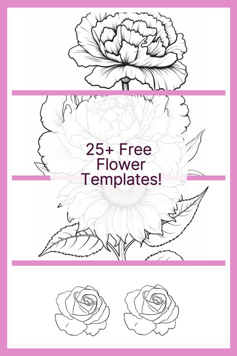 25+ Fabulous Flower Templates | FREE Printables for Your Creative Projects. - Artsydee | Drawing, Painting, Craft & Creativity Upcycling, Couture, Free Flower Templates, Flower Templates Printable Free, Free Paper Flower Templates, Flower Stencil Patterns, Stencils Printables Templates, Stencil Patterns Templates, Flower Templates Printable