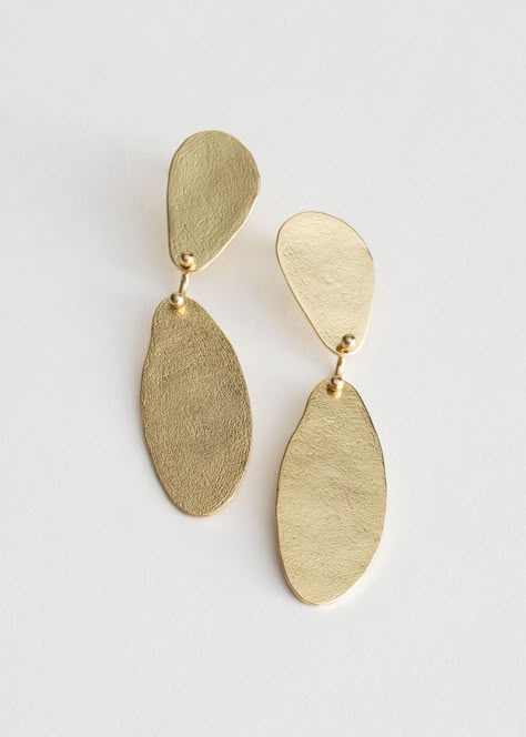 Front image of Stories textured two piece earrings in gold Buying Gold, Earring Designs, Gold Statement Earrings, Instagram Ideas, Everyday Earrings, Jewelry Inspo, Brass Earrings, Cleaning Jewelry, Art Jewelry