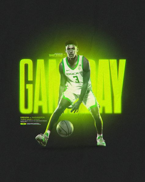 Ian McFarland on X: "Gameday⁴ #GoDucks https://t.co/HfbHd3OKHY" / X Gameday Graphics Basketball, Basketball Gameday Graphics, Gameday Graphics Design, Basketball Design Graphics, College Poster Design, Basketball Social Media, Gameday Design, Basketball Graphic Design, Gameday Graphics