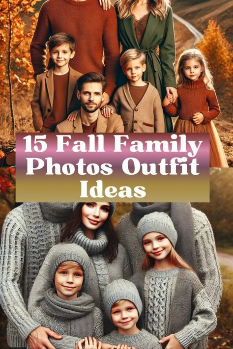 15 Fall Family Photos Outfit Ideas: Capturing the Warmth and Color of the Season Matching Family Fall Outfits, Fall Color Photoshoot Ideas, Taupe Family Pictures Outfits, Jeans Fall Family Photos, Multigenerational Family Photos Fall, Tan And Brown Family Photo Outfits, Fall Family Photo Dresses, Fall Outfit Ideas For Family Photos, Family Picture Outfits Ideas