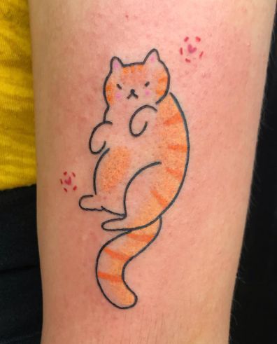 Orange Tabby Cat Tattoo, Orange Cat Tattoo, Cat Tat, Orange Cat, Cat Tattoo, Infinity Tattoo, Tatting, Collage, Tattoos