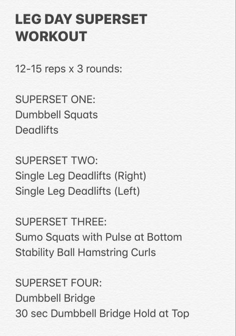 Leg Set Workout, Super Set Legs Workout, Leg Day Workout At The Gym Notes, Crossfit Workouts Leg Day, Leg Workout Superset, Leg Circuit Workout At Home, Legs Superset Workout, Super Set Leg Workout, Lower Body Superset Workout At Home