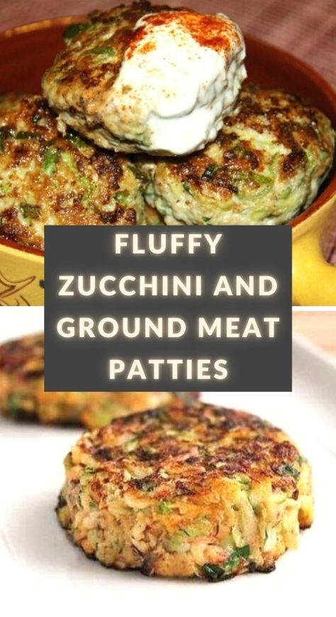 This dish seems to have been created especially for those who aren't fond of zucchinis. The editorial team presents zucchini patties with ground meat: aromatic, fluffy, tender, and sure to change anyone's opinion about zucchinis, even the pickiest eaters! Zucchini not only doesn't spoil the taste of the patties but, on the contrary, adds juiciness and tenderness to this familiar dish. Ever since I first prepared these zucchini patties using this recipe, they have been a consistent hit with... Ground Beef Fritters, Shredded Zucchini Patties, Zuchinni Patties, Zucchini And Burger Recipes, Meat Patty Recipe, Zucchini Patties Recipes, Zucchini Patties Taste Of Home, Meat Patties, Zucchini Patties