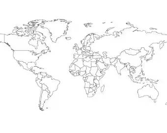 World Map Coloring Page, World Outline, Blank World Map, World Map Outline, Printable Outline, World Map With Countries, World Globe Map, World Map Printable, Map Tattoo