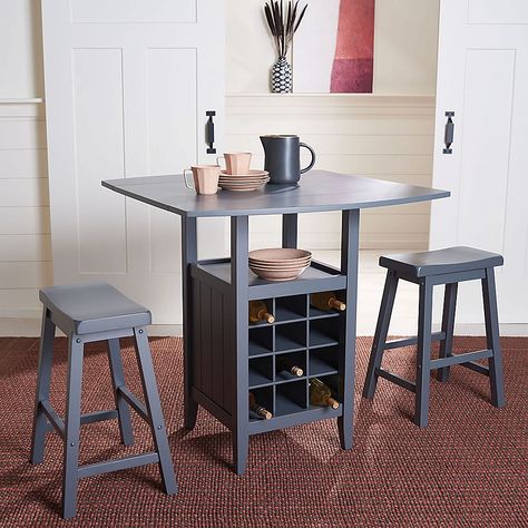 Drop Leaf Bar Table, Small Kitchen Ideas Table, Small Apartment Bar Ideas, Kitchen Bar Table Ideas Small Spaces, Tables For Small Kitchens, Small Kitchen Table Ideas, Condo Style, Drop Leaf Kitchen Island, Pub Dining Set