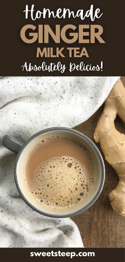 Ginger Chai Tea, Ginger Tea With Milk, Ginger Milk Recipe, Ginger Milk Tea Recipe, Chai Milk Tea, Ginger Milk Tea, Hot Milk Tea, Cinnamon Tea Recipe, Ginger Milk