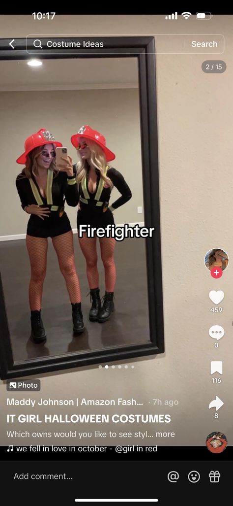 Halloween Fire Fighter Costume, Fire Fighter Costume Diy, Figherfighter Halloween Costume, Firemen Halloween Costume, Firemen Costume For Women, Cop And Firefighter Costume, Women’s Firefighter Costume, Fire And Firefighter Costume, Firefighter Women Costume