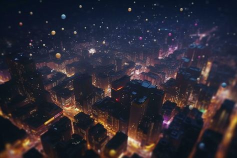 City Lights from Above A Bird's Eye View of a Illuminated Metropolis at Night AI generated City Birds Eye View, City View From Above, Birds Eye View City, City From Above, Bird Eye View, Bird's Eye View, Night City, Birds Eye View, Birds Eye