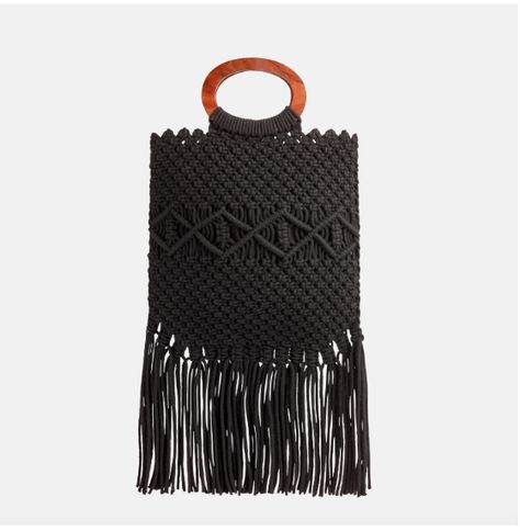 Rachel Zoe Box of Style Summer 2019 Box FULL SPOILERS! | MSA Boho Crossbody Bag, Macrame Purse, Black Macrame, Fringe Handbags, Danielle Nicole, Crochet Fringe, Fringe Purse, Fringe Bags, Macrame Bag