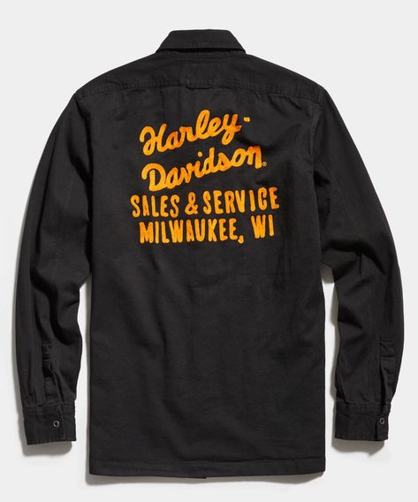 Harley-Davidson x Champion by Todd Snyder - Harley-Davidson® Shop Shir Harley Davidson Shop, Vintage Mechanics, Vintage Harley Davidson Motorcycles, Classic Harley Davidson, Mechanic Shirts, Todd Snyder, Racing Shirts, Milwaukee Wisconsin, Vintage Harley Davidson