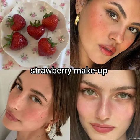 Tag your girlies🎀 Follow @mysticalslife for more #girlswholikegirls #life #lifestyle #love #beauty #makeup Strawberry Makeup Aesthetic, Strawberry Shortcake Makeup, Strawberry Makeup Look, Strawberry Makeup, Timeless Makeup, Makeup Routines, Energy Aesthetic, Tutorials Makeup, Strawberry Girl