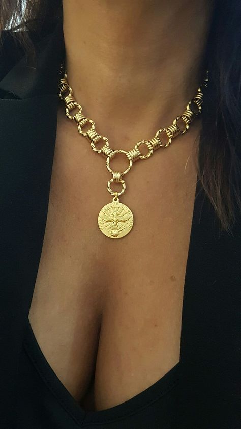 This Pendant Necklaces item by BezalelDesignShop has 240 favorites from Etsy shoppers. Ships from Israel. Listed on 22 Jun, 2023 Silver Coin Jewelry, Gold Coin Choker, Chunky Gold Necklace, Chunky Gold Necklaces, Layered Coin Necklace, Silver Coin Necklace, Floral Statement Necklace, Eagle Necklace, Gold Coin Necklace