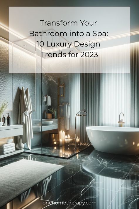 🛁 Transform Your Bathroom into a Spa: Discover the top 10 luxury design trends for 2023! From serene color palettes to innovative fixtures, elevate your space to a whole new level of relaxation. 🌿✨ Click to learn more and get inspired! #BathroomDesign #SpaDayEveryday #LuxuryLiving #HomeDecorTrends #2023DesignTrends #BathroomGoals Spa Master Bath Ideas, Spa Like Master Bath, Installing Heated Floors, Spa Master Bath, Spa Bathroom Design, Spa Bathrooms, Bathroom Into A Spa, Luxury Spa Bathroom, Luxury Bathroom Design