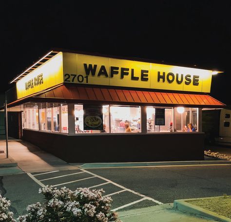 Waffle House Hashbrowns, Waffle House Aesthetic, Style Scape, Chocolate Chip Waffle, Waffle House Menu, 80's Clothes, City Reference, Honeycomb Wallpaper, Steak Eggs