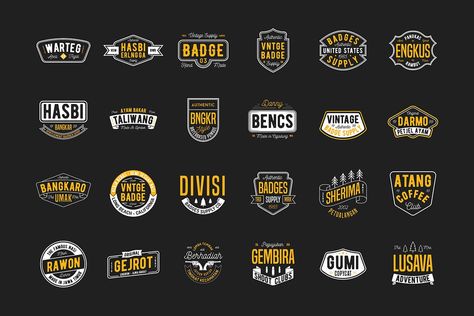 24 Vintage Badges Template AI, EPS Vintage Badge Logo, Logo Barber, Vintage Badges, Jeans Details, Badge Template, Vintage Badge, Atami, Logo Retro, Logo Design Typography