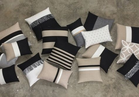 Mix + Match Colorblock Pillow, Luxury Pillow, Cream Pillows, Bantal Sofa, Luxury Pillows, Striped Pillow, Popular Styles, Linen Pillow Covers, Pillow Cover Design