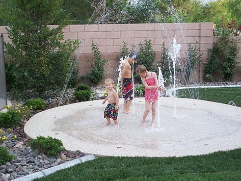 Backyard Splash Pad, Family Backyard, Outdoor Play Area, Backyard Paradise, Splash Pad, Backyard Playground, Backyard Play, Kids Play Area, Backyard For Kids