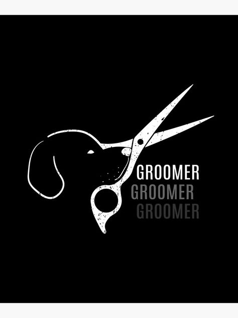 "Pet Groomer Art graphic Dog Grooming Scissors Logo Gifts design" Mounted Print by grant4king | Redbubble Dog Groomer Svg Free, Pet Groomer Tattoo, Pet Grooming Logo Design, Dog Grooming Logo Design, Dog Groomer Quotes, Pet Groomer Logo, Pet Salon Logo, Pet Grooming Logo Ideas, Groomer Tattoo Ideas