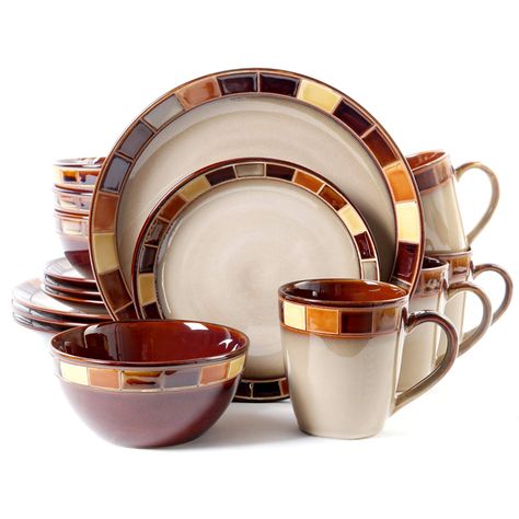 Dinnerware Sets Walmart, Dinnerware Sets For 12, Rustic Dinnerware, White Dinnerware Set, Square Dinnerware Set, Casual Dinnerware, Stoneware Dinnerware Sets, Stoneware Dinnerware, Dinner Sets