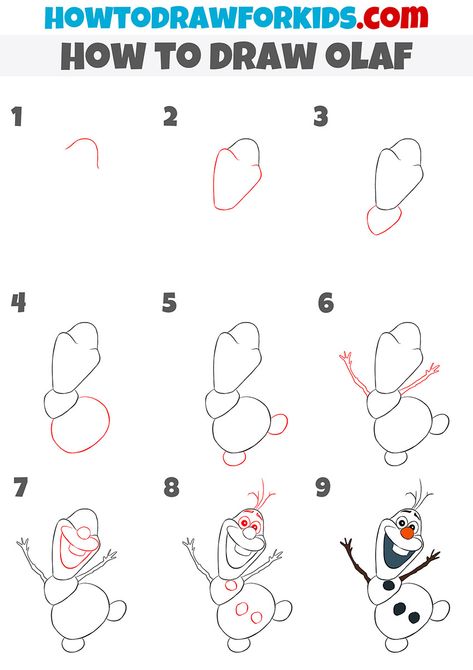 how to draw olaf step by step Disney Drawings Sketches Step By Step, Disney Doodles Simple Step By Step, How To Draw Olaf Step By Step, Disney Doodles Step By Step, Step By Step Drawing Characters, Step By Step Drawing Disney, How To Draw Stitch Step By Step, Disney Christmas Drawing, Easy Disney Drawings Step By Step