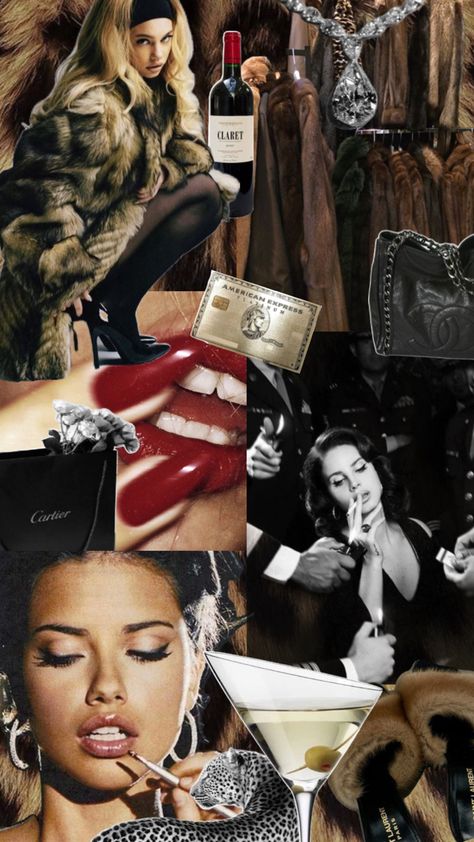 mob wife aesthetic collage, leopard print Mob Woman Aesthetic, Classic Glam Aesthetic, 70s Mob Wife, Mon Cheri Aesthetic, Mob Wife Wallpaper, Mob Wife Aesthetic Wallpaper, Mob Wife Nails Aesthetic, Bond Girl Aesthetic Outfit, Vintage Women Aesthetic