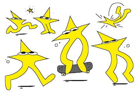 Abstract Cartoon Character, Star Character Illustration, Art Sketches Graffiti, Different Cartoon Art Styles, Funny Art Style, Doodle Style Art, Art Inspo Reference, Silly Character Doodles, Cute Character Doodles