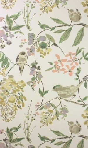 18+ Idyllic Cottagecore Wallpaper Options | Free Cottagecore Wallpaper Wallpaper With Birds, Nina Campbell, Birds And Flowers, A Wallpaper, Birds, Pastel, Flowers, White