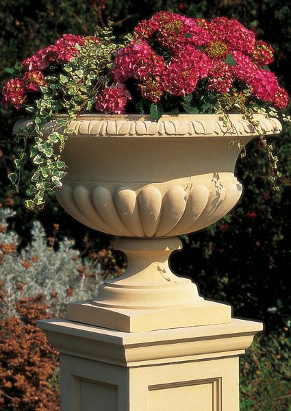 Large Clarence Urn | Haddonstone USA Large Garden Planters, New England Garden, English Garden Design, Landscape Maintenance, Garden Urns, Urn Planters, Modern Landscape Design, Stone Planters, Traditional Landscape