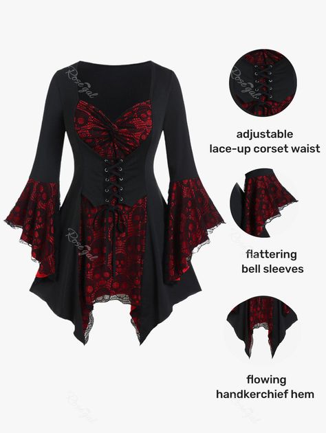 Long Gothic Dress, Female Devil, Black Gothic Dress, Plus Size Gothic, Dress Bell Sleeve, Gothic Shirts, Donnie Darko, Goth Dress, Lace Dress Long