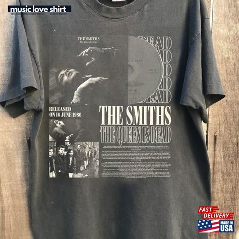 The Smiths Graphic Shirt Vintage 90S Rock Band Unisex Sweatshirt Check more at https://musicloveshirt.com/product/the-smiths-graphic-shirt-vintage-90s-rock-band-unisex-sweatshirt/ 90s Rock Bands, The Queen Is Dead, 90s Rock, Iconic Album Covers, Band Hoodies, Shirt Designs For Men, The Smiths, T Shirt Printing, Graphic Shirt