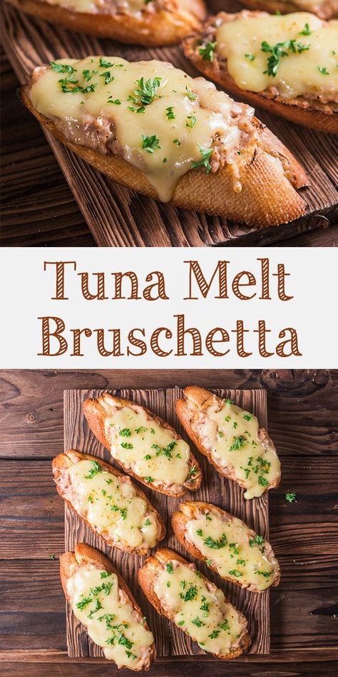 Baguette Meals Dinners, Tuna Hors D’oeuvres, Tuna Bites Appetizers, Baggett Appetizers, Tuna Appetizer Recipes, Tuna Appetizers For Party, Appetizer Bruschetta, Bruschetta Easy, Baguette Appetizer