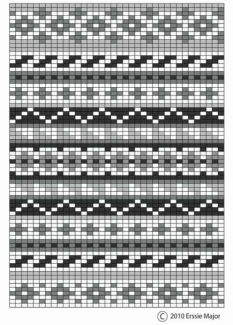 Fair Isle Border Chart, Knitting Graphs Charts, Simple Fair Isle Chart, Knitting Charts Free Simple, Faire Isle Knitting Patterns, Fair Isle Chart Simple, Crochet Pattern Grid, Fair Isle Charts, Knitting Charts Free