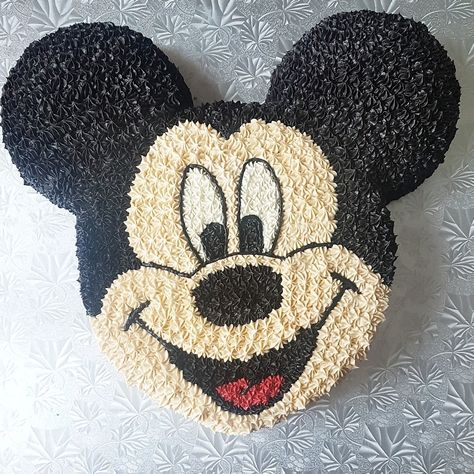 Mickey Mouse cake All buttercream Mickey mouse face Mickey Mouse Diy Cake, Mickey Mouse Cake Ideas Buttercream, Mickey Mouse Head Cake, Mickey Shaped Cake, Mickey Mouse Shaped Cake, Mike Mouse Cake, Buttercream Mickey Mouse Cake, 1st Birthday Cake Mickey Mouse, Mickey Cupcake Cake